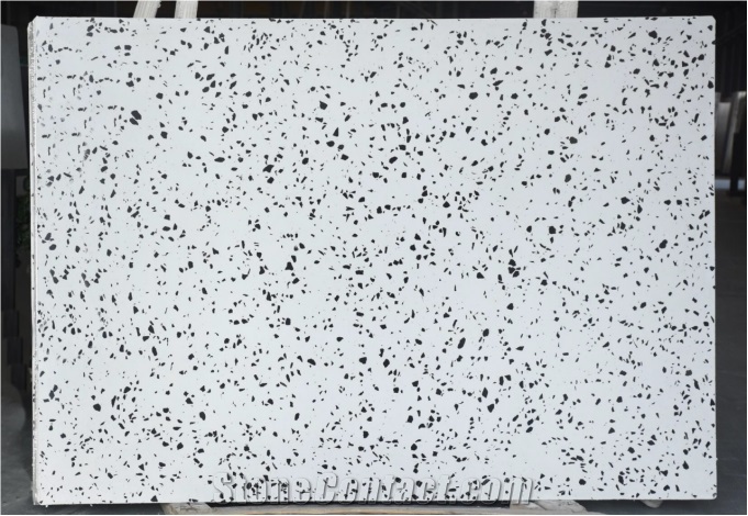 Beige And White Terrazzo Slab