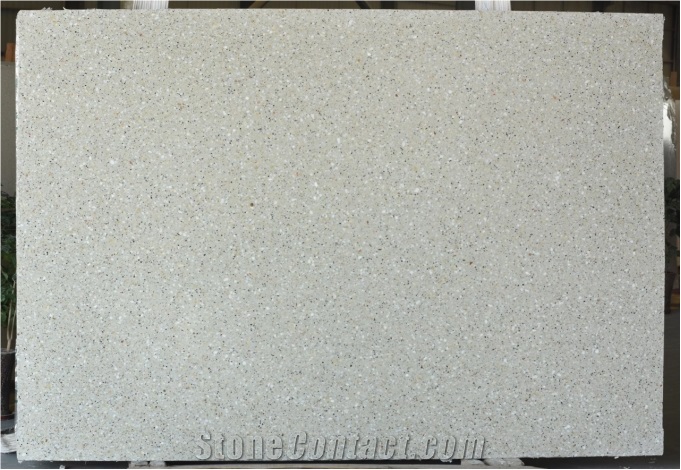 White Color Terrazzo Slab