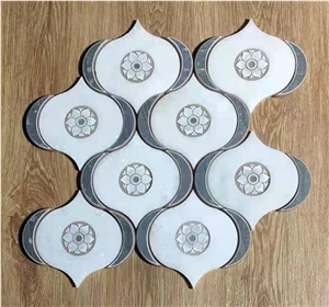 Calacata White Marble Arabesque Unique Special Mosaic Tile