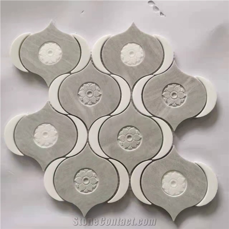 Calacata White Marble Arabesque Unique Special Mosaic Tile