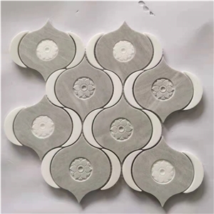 Calacata White Marble Arabesque Unique Special Mosaic Tile