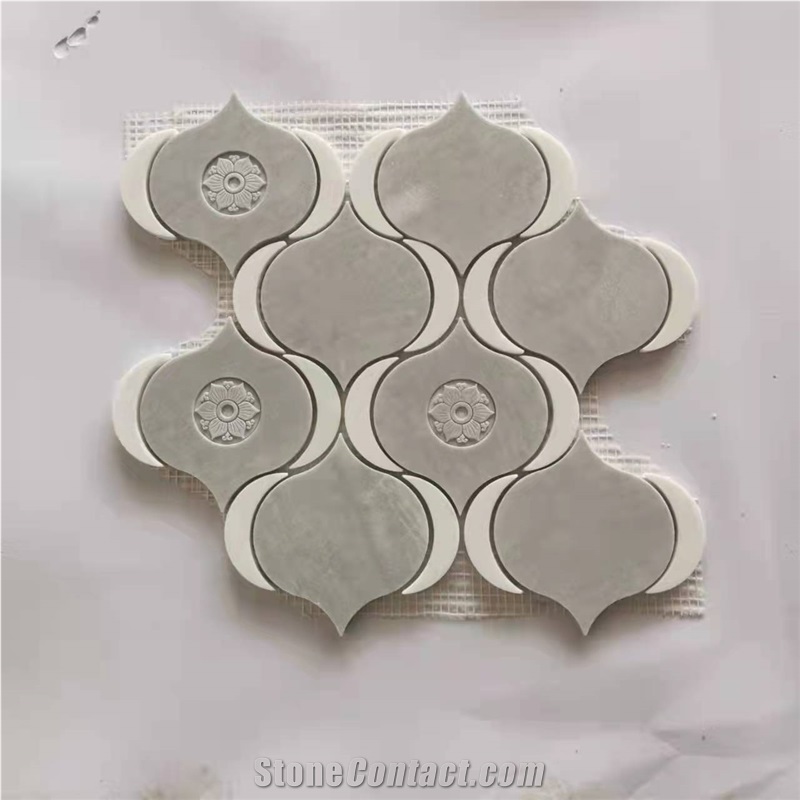 Calacata White Marble Arabesque Unique Special Mosaic Tile