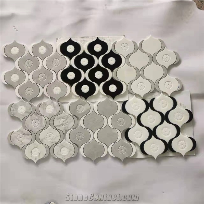 Calacata White Marble Arabesque Unique Special Mosaic Tile