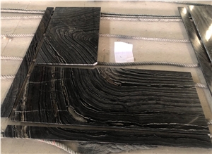 Chinese Absolutely Black Wood Vein Marble Kitchen Countertops