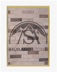 Cultured Bricks Rustic Off White Flat Stone Veneer