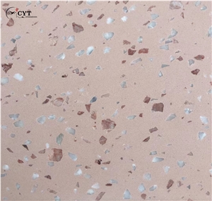 Pink Green Cement Terrazzo Slab For Wall And Floor Tile