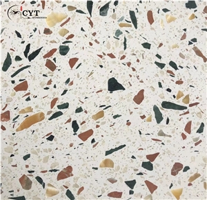 Terrazzo Glass Cement Slab For Wall And Floor Tile