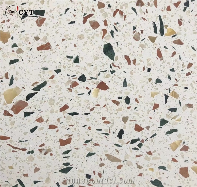 Terrazzo Glass Cement Slab For Wall And Floor Tile