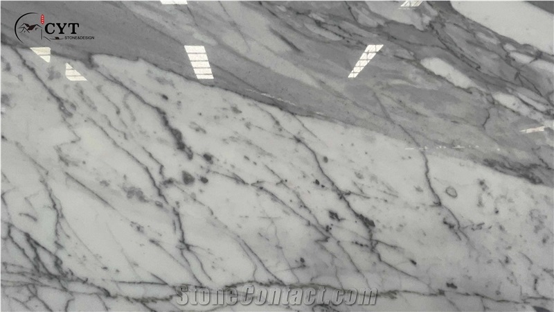 Bianco Carrara Marble Slab Pattern For Wall Floor Tile