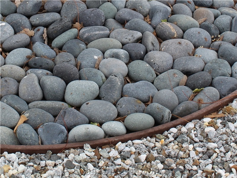 Black Mexican Beach Pebbles 3"- 5"