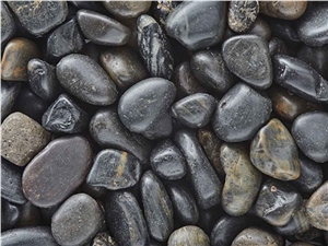 Black Polished Pebbles 3/8"