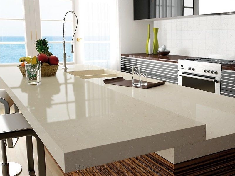 Quarzo Verona Calacatta Quartz Kitchen Countertop