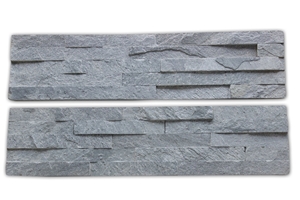 Zeera Green And Silver Grey Slate Wall Panels, Ledge Stone
