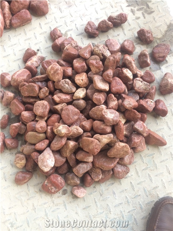 B836 China Rose Red Quartzite Tumbled Pebblestone