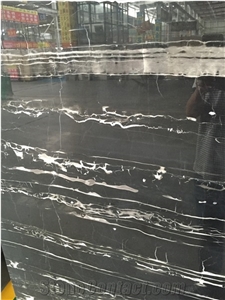 Black White Tile Mixed Marble Floor Tile For Interior Design