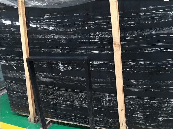 Black White Tile Mixed Marble Floor Tile For Interior Design