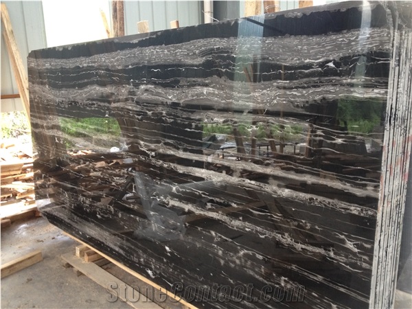 Black White Tile Mixed Marble Floor Tile For Interior Design