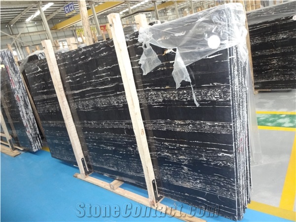 Black White Tile Mixed Marble Floor Tile For Interior Design