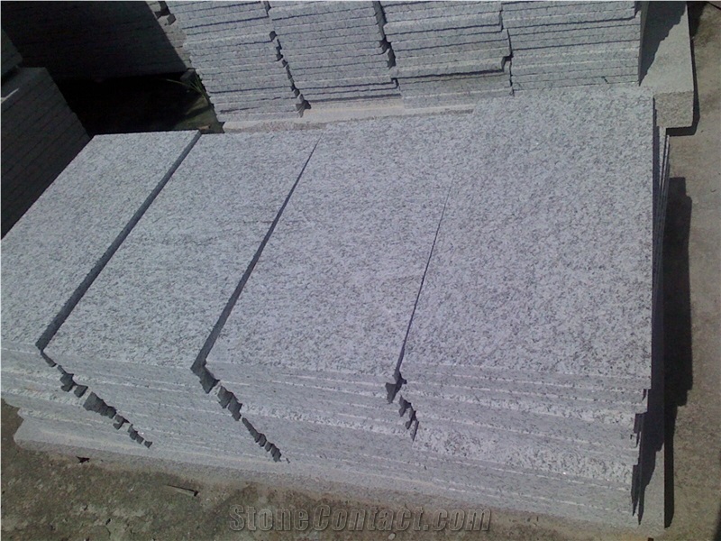Bushhammered Shandong White Tiles Chinese Price Granite Tile