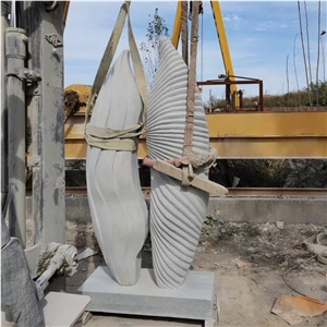 Carved Modern Art Decorative Grey Stone Granite Sculpture