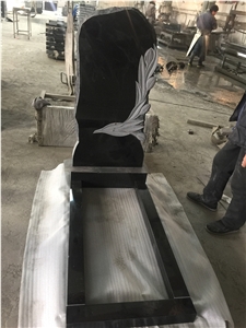 China Black Natural Granite Tombstone Monument Gravestone