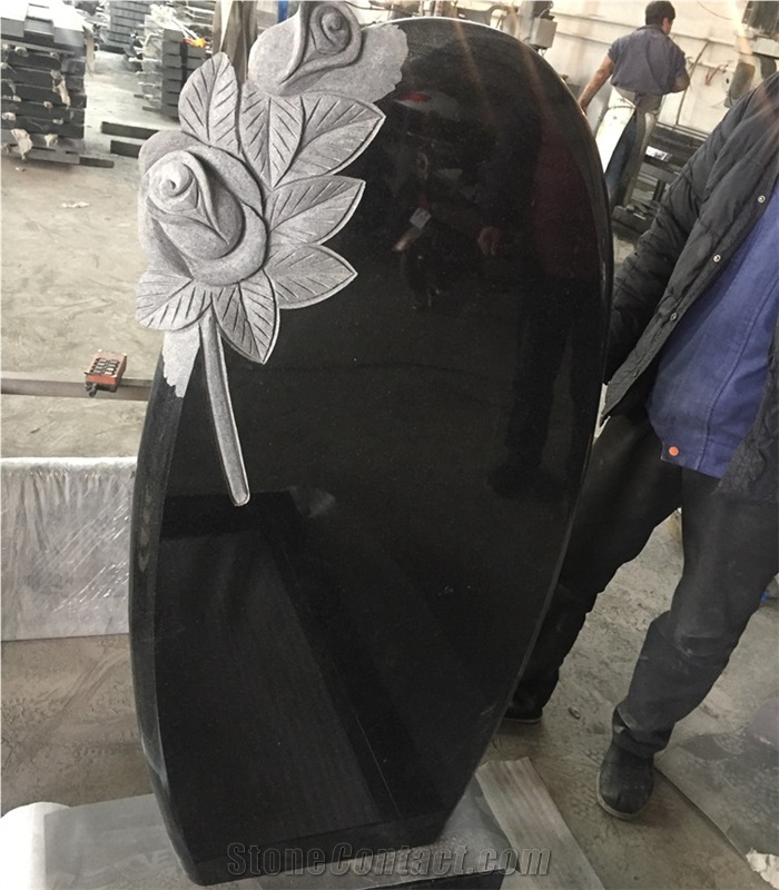 China Black Natural Granite Tombstone Monument Gravestone