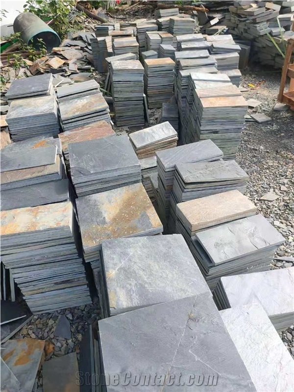 Chinese Rusty Brown Slate Flooring Tiles