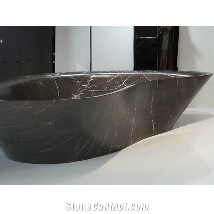 Custom High Quality Black Marquina Marble Bathtub
