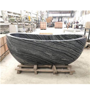 Custom High Quality Black Marquina Marble Bathtub