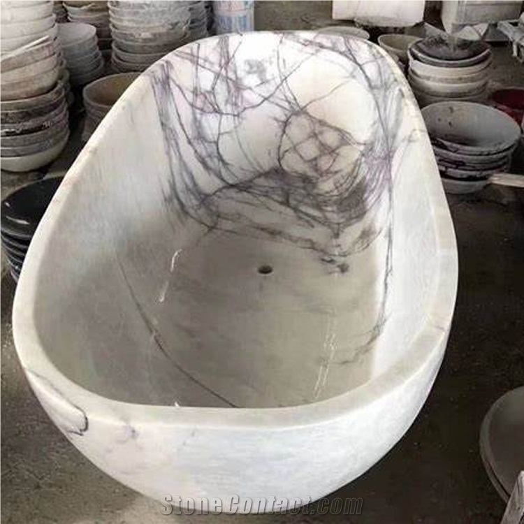 Custom High Quality Black Marquina Marble Bathtub