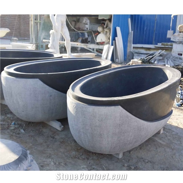 Custom High Quality Black Marquina Marble Bathtub