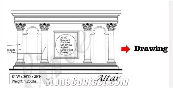 Custom Made Catholic Church Marble Altar Table For Sale