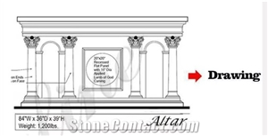 Custom Made Catholic Church Marble Altar Table For Sale