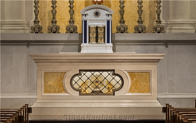 Custom Made Catholic Church Marble Altar Table For Sale