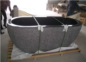 Freestanding Oval Antique Wooden Marble Stone Bathtub