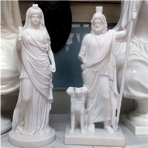 Hand Carved Cupid And Psyche Marble Sculpture For Sale