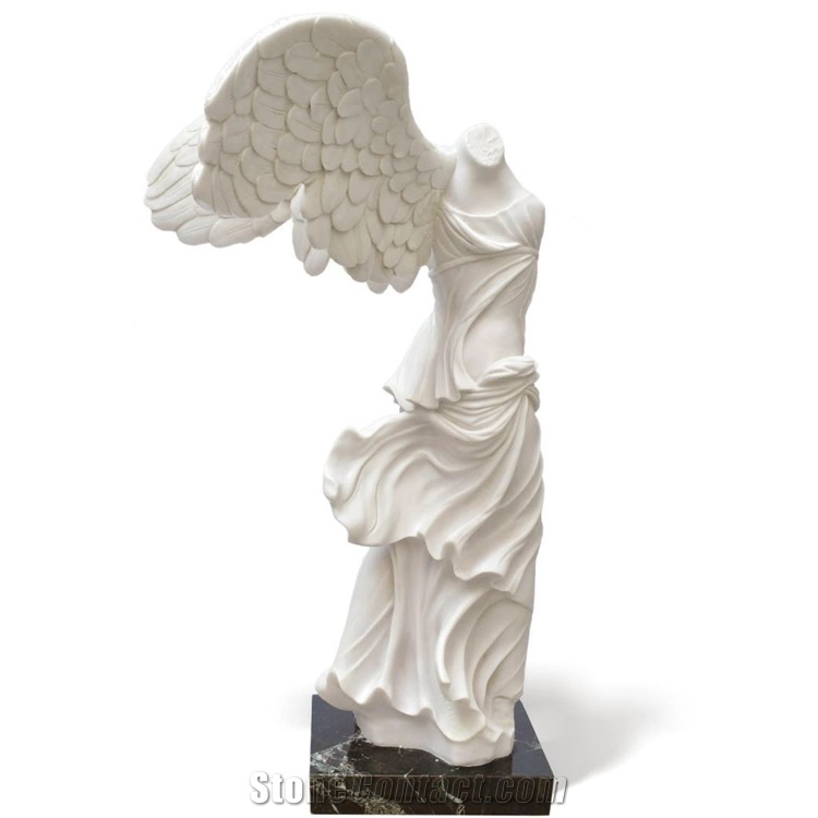 Hand Carved Victory  Winged  Samothrace  Marble Statue