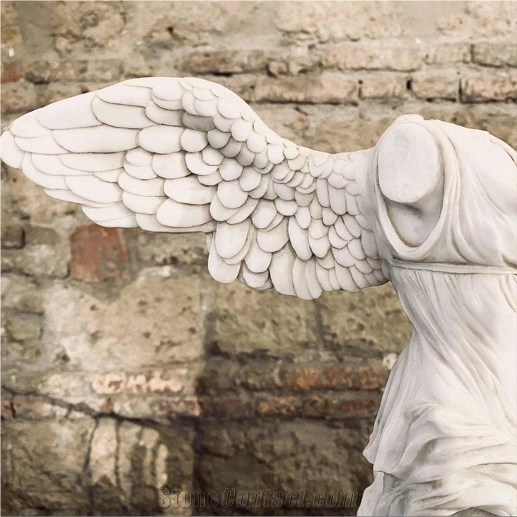 Hand Carved Victory  Winged  Samothrace  Marble Statue