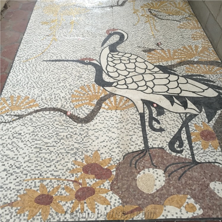 Handmade Lion Head Marble Mosaic Wall Picture