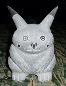 Handmade Natural Stone Black Jade Bear Statue