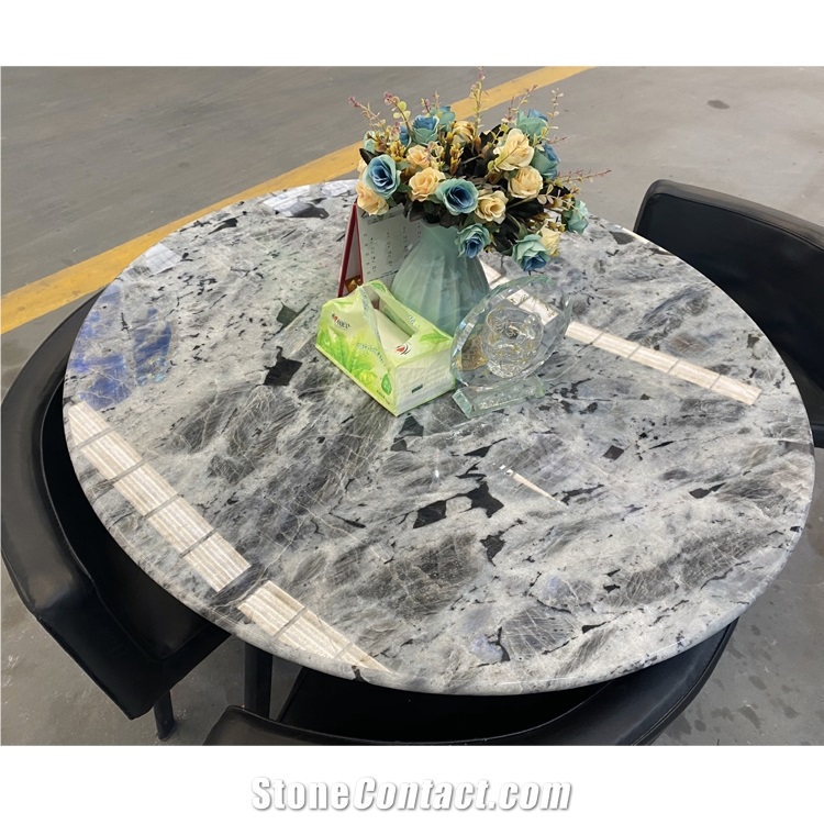 High Quality Luxury Lanber White Granite  Cafe Table Top