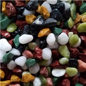 Landscaping Tumbled Natural  Mixed Pebble Stone  Decoration