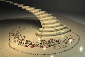 Marble Stone Waterjet Medallions Pattern For Hotel Lobby