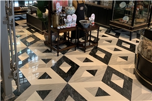Marble Stone Waterjet Medallions Pattern For Hotel Lobby