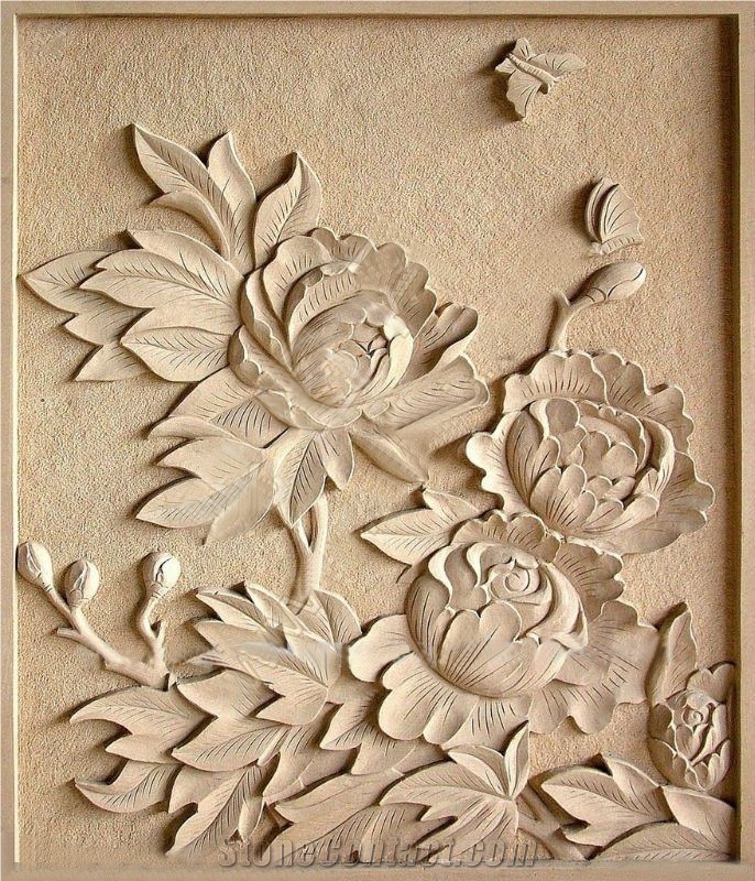 Marble Wall Relief Sculpture For Decorate Wall Background