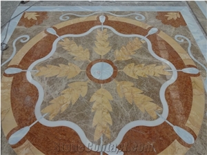Marble Water Jet Medallions Inlay Tiles Factory