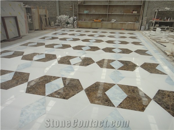 Marble Water Jet Medallions Inlay Tiles Factory
