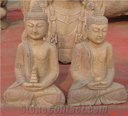 Natural Marble Stone Life Size Happy Laughing Buddha Statue