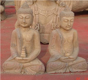 Natural Marble Stone Life Size Happy Laughing Buddha Statue