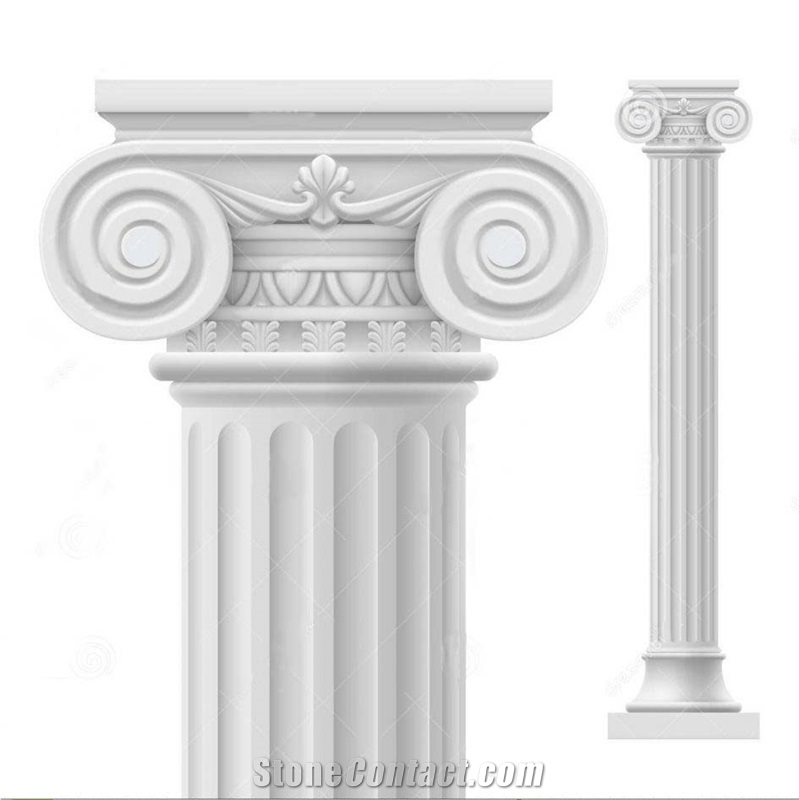 Outdoor Building Decorative White Marble Roman Pillar Column